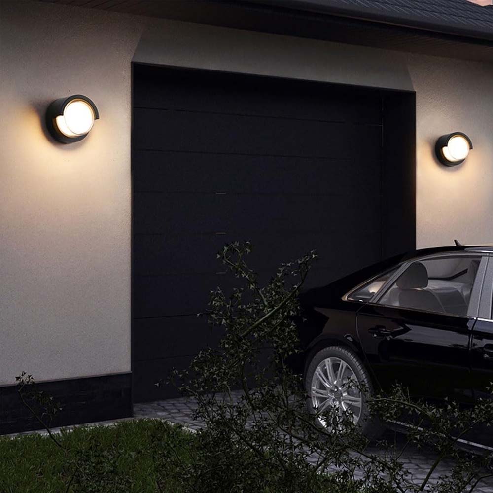 LUMINARIO PARED LED BLANCO CALIDO 7W CILINDRO SALIDA LUZ DIRECTA FRONTAL SOBREPONER NEGRO 100-240VCA IP54