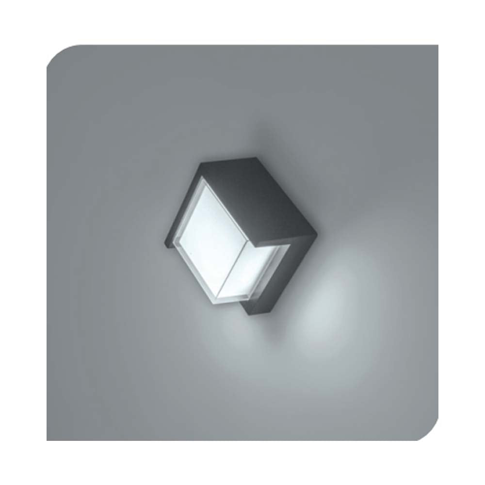 LUMINARIO PARED LED BLANCO CALIDO 7W CUBO SALIDA LUZ DIRECTA FRONTAL SOBREPONER NEGRO 100-240VCA IP54