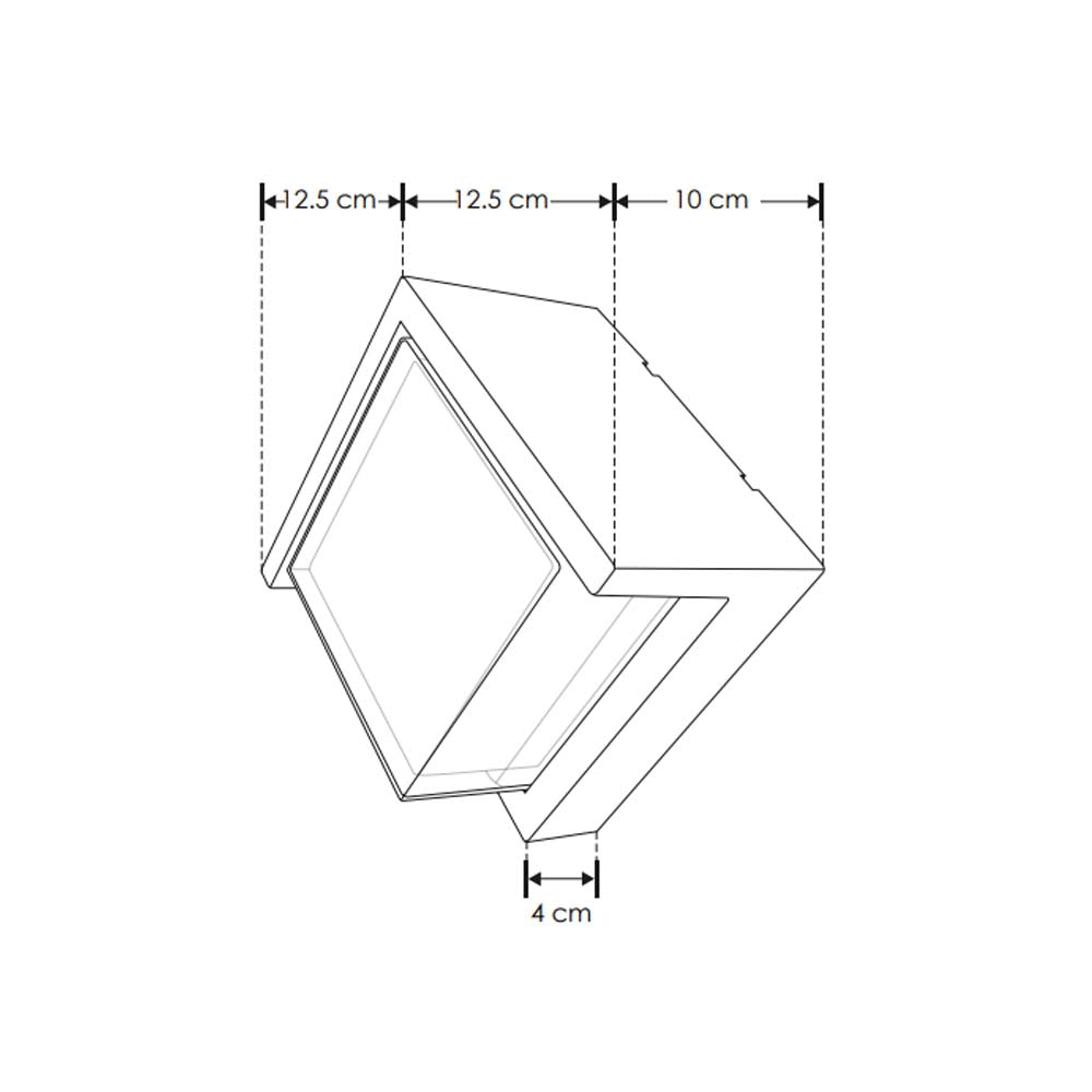 LUMINARIO PARED LED BLANCO CALIDO 7W CUBO SALIDA LUZ DIRECTA FRONTAL SOBREPONER NEGRO 100-240VCA IP54