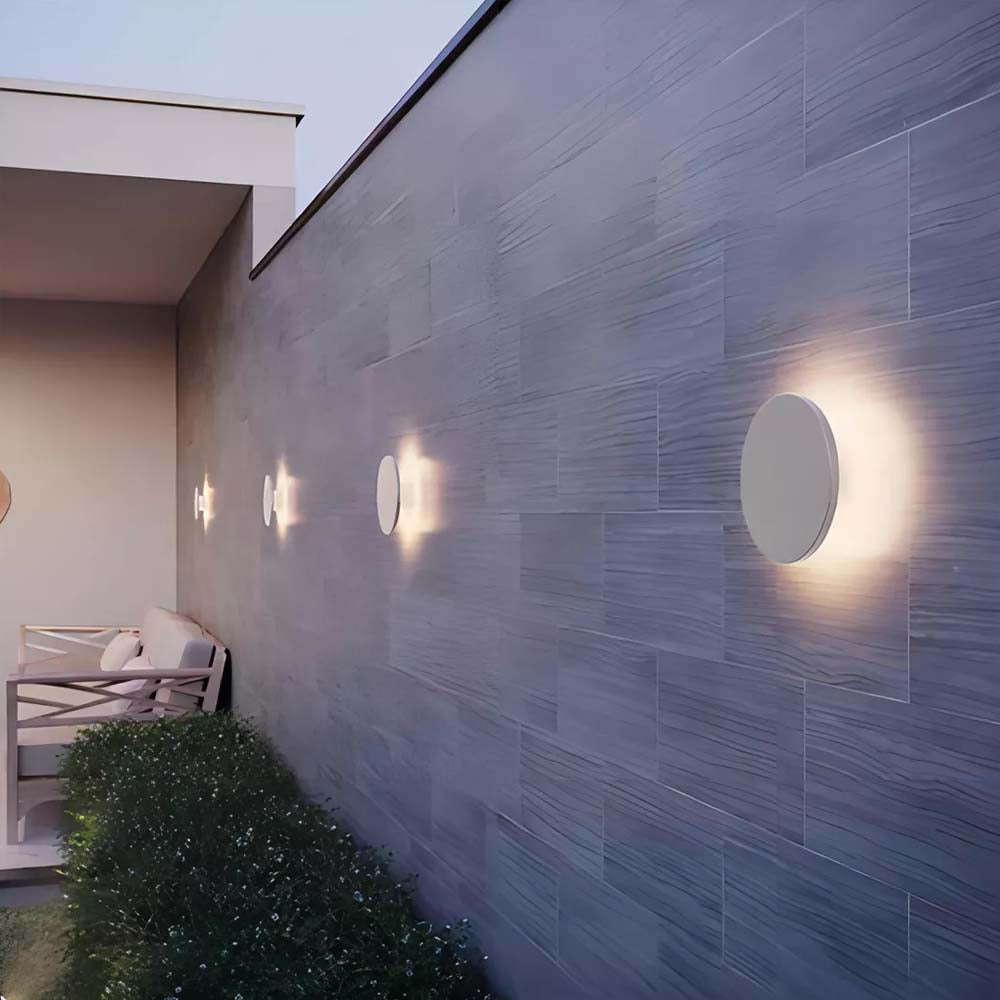 LUMINARIO DE PARED DE LED BLANCO CALIDO 6W REDONDO SALIDA TRASERA DE SOBREPONER POLICARBONATO ACABADO BLANCO 100-240V CA IP65