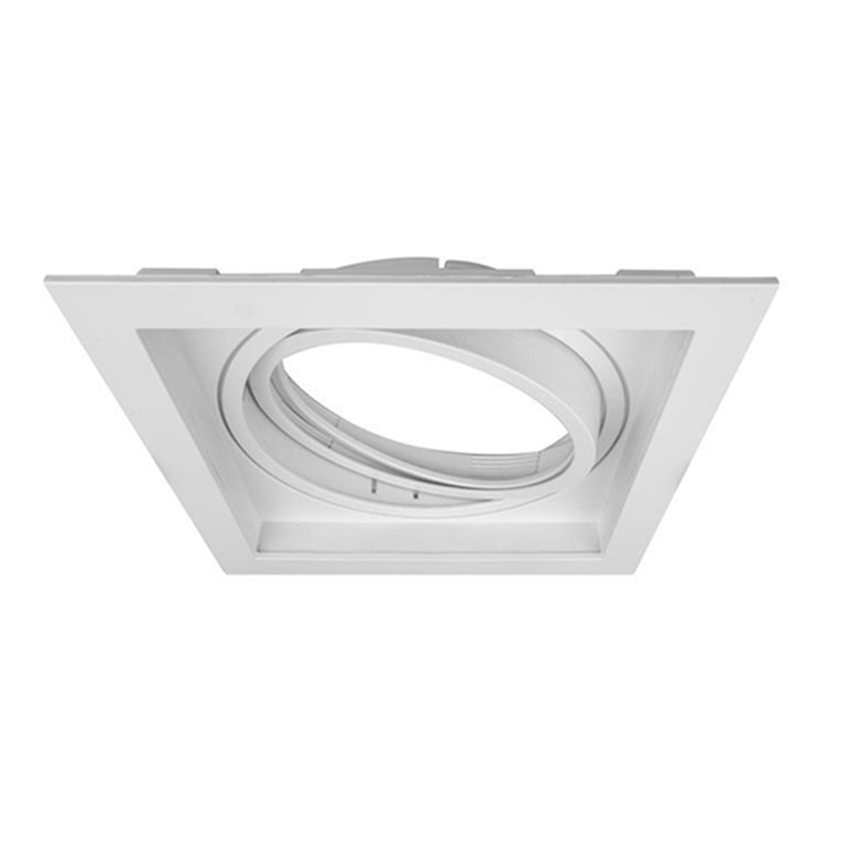 DIFUSOR CUADRADO DIRIGIBLE GU10 100-127VCA 50W COLOR BLANCO MCA ILUMILEDS