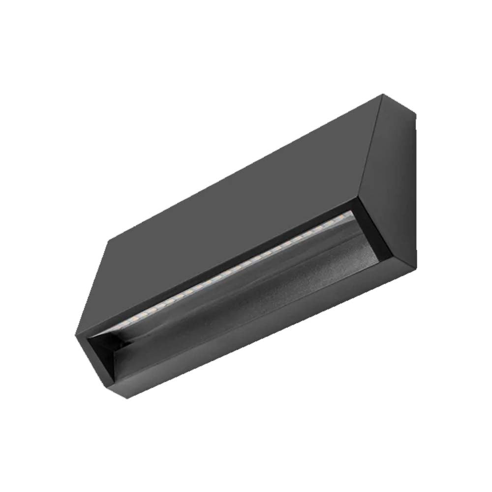 LUMINARIO DE PARED DE LED BLANCO CALIDO 3W OPTICA 120G RECTANGULAR DE SOBREPONER POLICARBONATO ACABADO NEGRO 100-240 V CA IP65