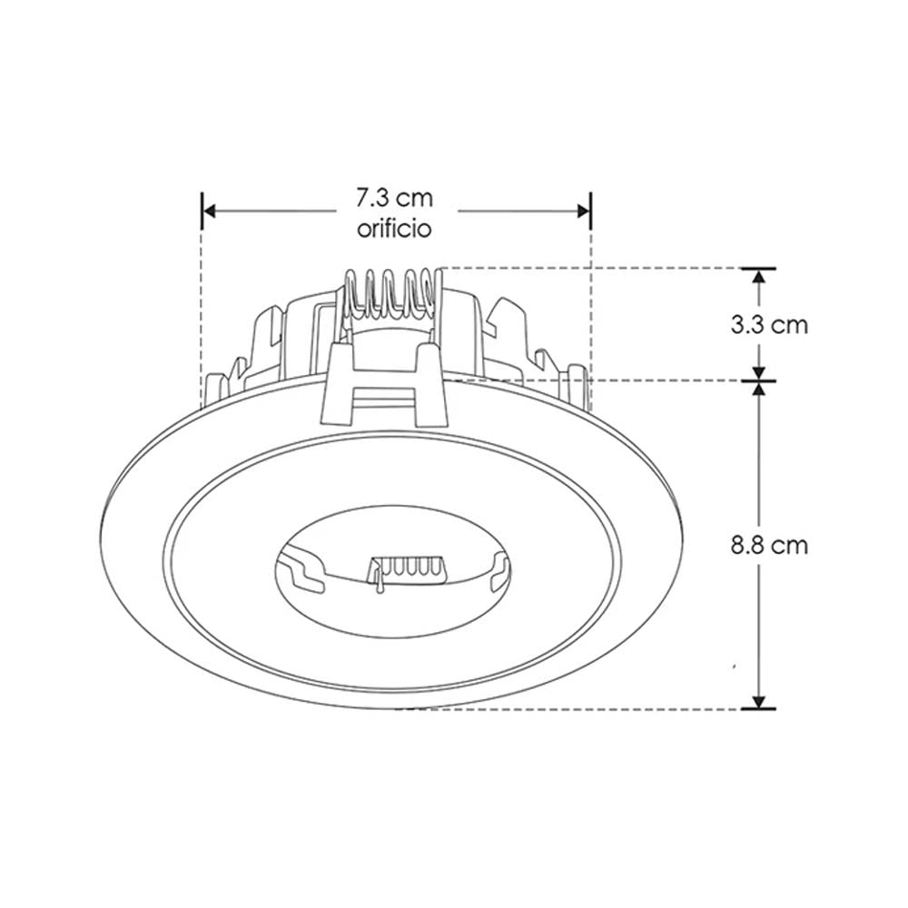 DIFUSOR REDONDO NEGRO PINHOLE MR16 GU10