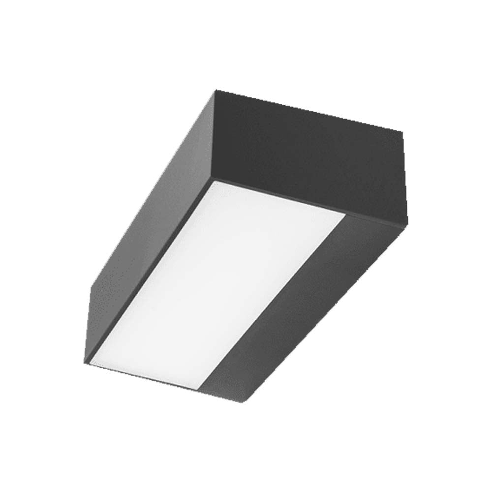 LUMINARIO DE PARED DE LED BLANCO CALIDO 9W OPTICA 120G DOS SALIDAS DE LUZ RECTANGULAR DE SOBREPONER POLICARBONATO ACABADO NEGRO 100-240 V CA IP65