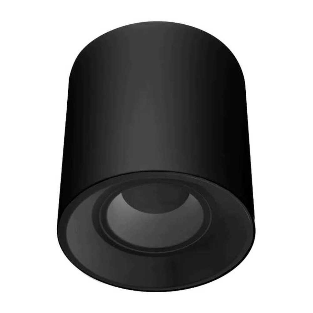 DIFUSOR PARA LAMPARA TIPO DICROICA MR16 GU10 O MODULO DE LED REDONDO SOBREPONER DIRIGIBLE POLICARBONATO NEGRO INCLUYE CONECTOR MR16