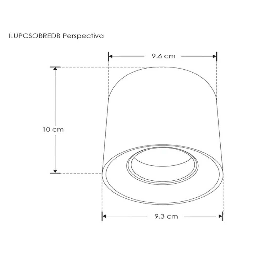 DIFUSOR PARA LAMPARA TIPO DICROICA MR16 GU10 O MODULO DE LED REDONDO SOBREPONER DIRIGIBLE POLICARBONATO NEGRO INCLUYE CONECTOR MR16