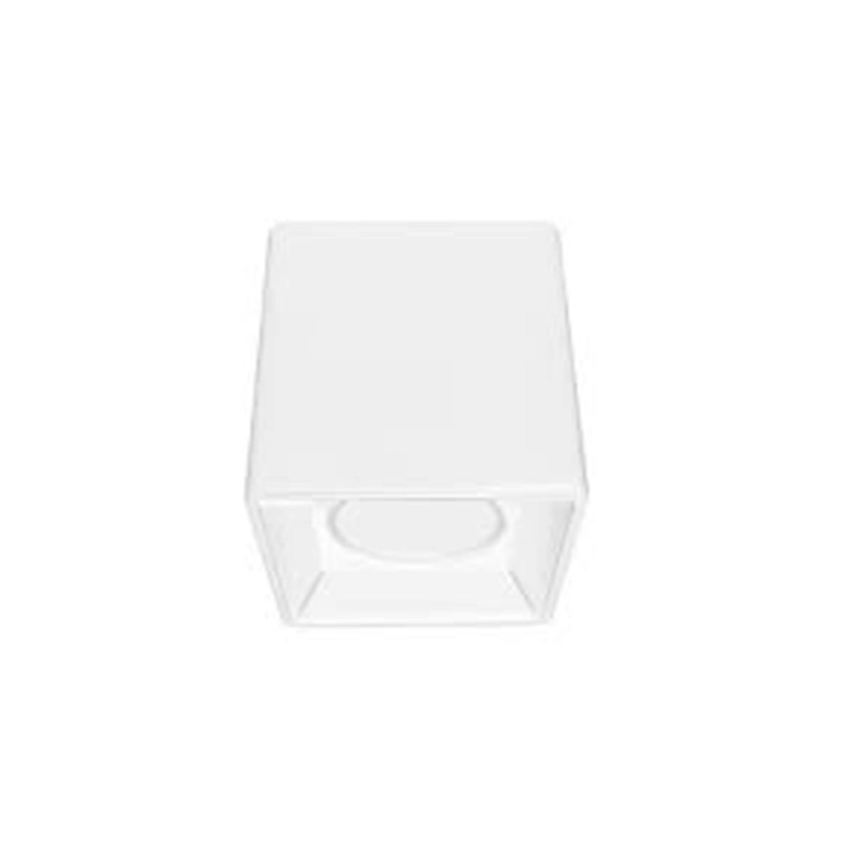 DIFUSOR PARA LAMPARA TIPO DICROICA MR16 GU10 O MODULO DE LED CUADRADO SOBREPONER DIRIGIBLE POLICARBONATO BLANCO INCLUYE CONECTOR MR16 ILUMILEDS