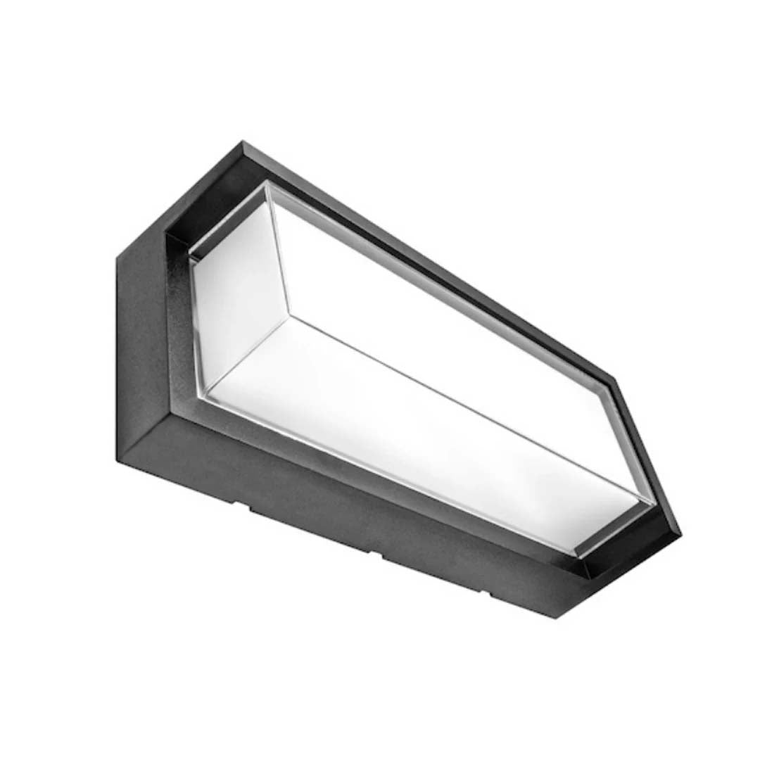 LUMINARIO DE PARED DE LED CON CAMBIO DE TEMPERATURA DE COLOR (3000K/4000K/6500K) 25W OPTICA DE 120 RECTANGULAR DE SOBREPONER POLICARBONATO ACABADO NEGRO 85-265V CA IP65