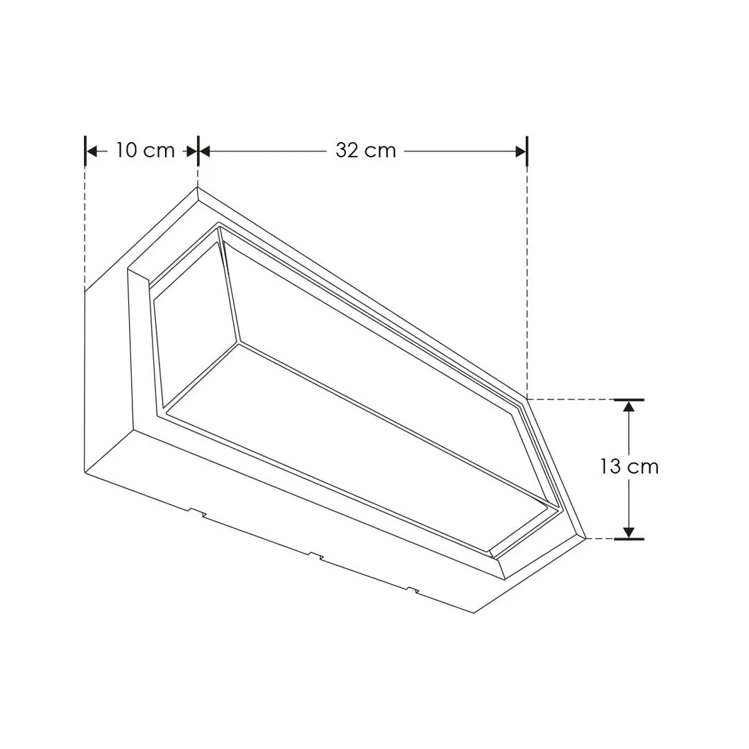 LUMINARIO DE PARED DE LED CON CAMBIO DE TEMPERATURA DE COLOR (3000K/4000K/6500K) 25W OPTICA DE 120 RECTANGULAR DE SOBREPONER POLICARBONATO ACABADO NEGRO 85-265V CA IP65