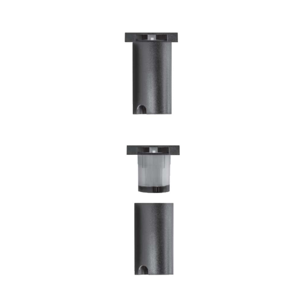 LUMINARIO DE PISO DE LED BLANCO CALIDO 1W CUADRADO CON UNA SALIDA DE LUZ DE EMPOTRAR POLICARBONATO ACABADO NEGRO INCLUYE HOUSING DE POLICARBONATO 100-240V CA IP67