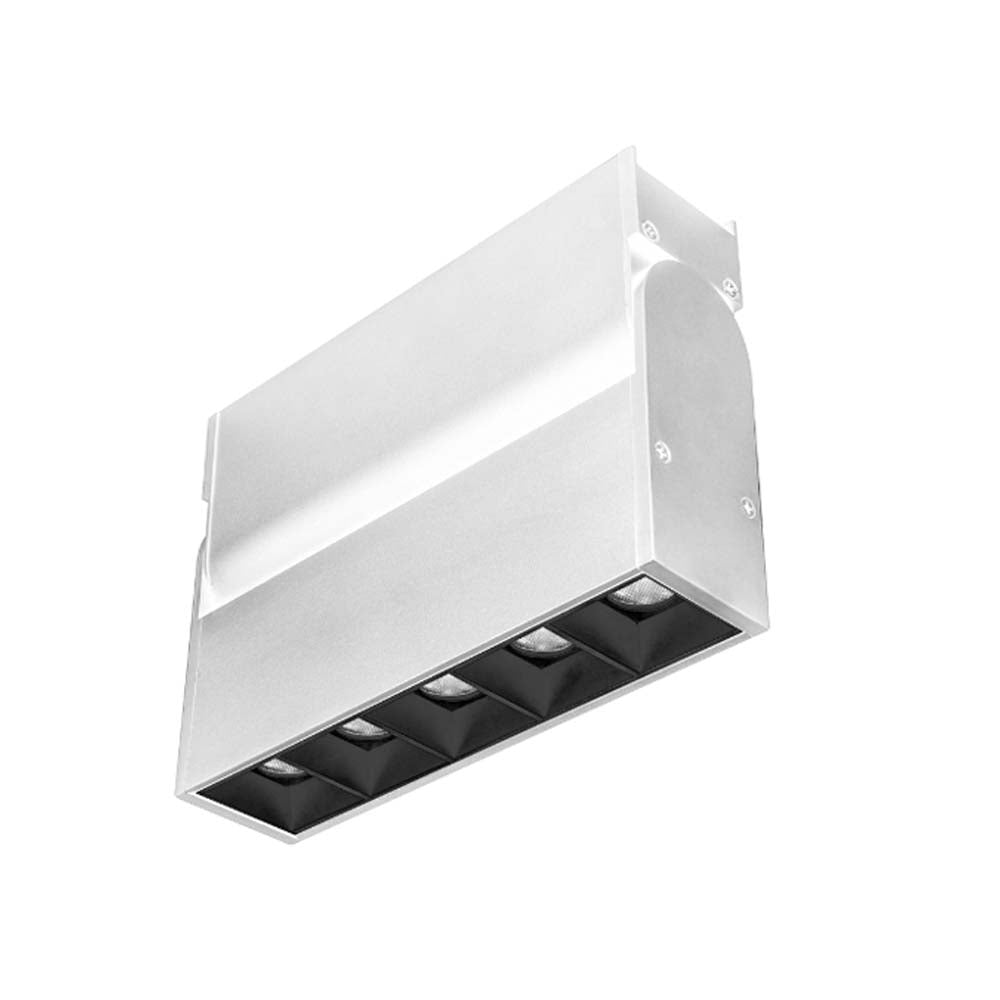 LUMINARIO PARA MINI RIEL MAGNETICO PUNTUAL RECTANGULAR DIRIGIBLE DE LED B.C. 10 W OPTICA 30 ALUMINIO ACABADO BCO 48V CC IP20