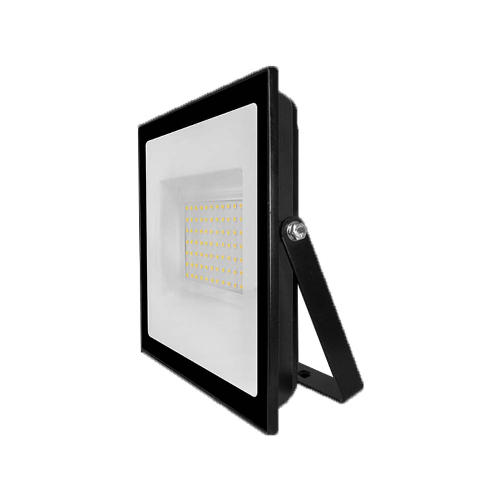 REFLECTOR LED RECTANGULAR PLANO SOBREPONER DIRIGIBLE 100W 3000K 120 BLANCO CRISTAL TEMPLADO B 100-240V IP65 ILUMILEDS