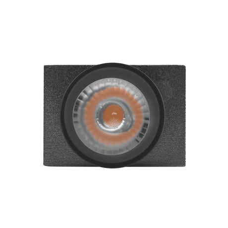 LUMINARIO PARA MINI RIEL MAGNETICO CUADRADO SOBREPONER CON ARILLO ANTIDESLUMBRANTE DE LED B.C.  6 W OPTICA 30 ALUMINIO ACABADO NEGRO 48V CC  IP20