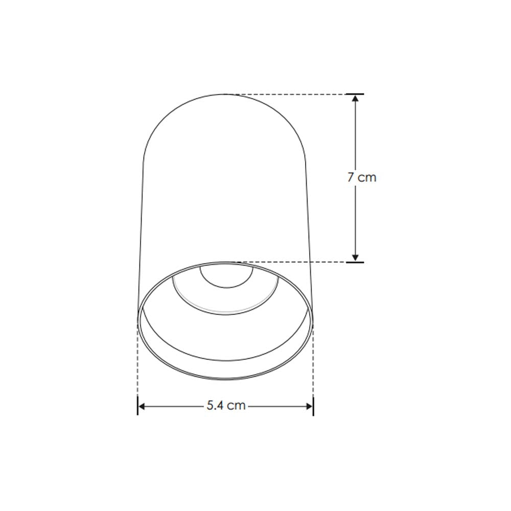 LUMINARIO PARA MINI RIEL MAGNETICO CILINDRICO D SOBREPONER DE LED B.C. 8 W OPTICA 24 ALUMINIO ACABADO NEGRO 48V CC IP20