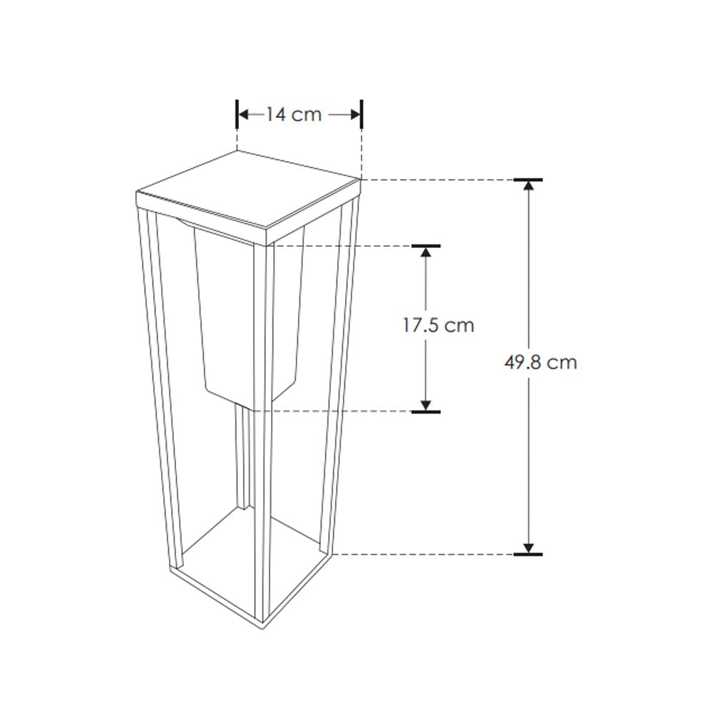 LUMINARIO SOLAR TIPO BOLARDO SOPREBONER PISO CUBO LED NEGRO 3W BLANCO CALIDO 120 C/SENSOR HUMANO Y OBSCURIDAD IP65 ILUMILEDS