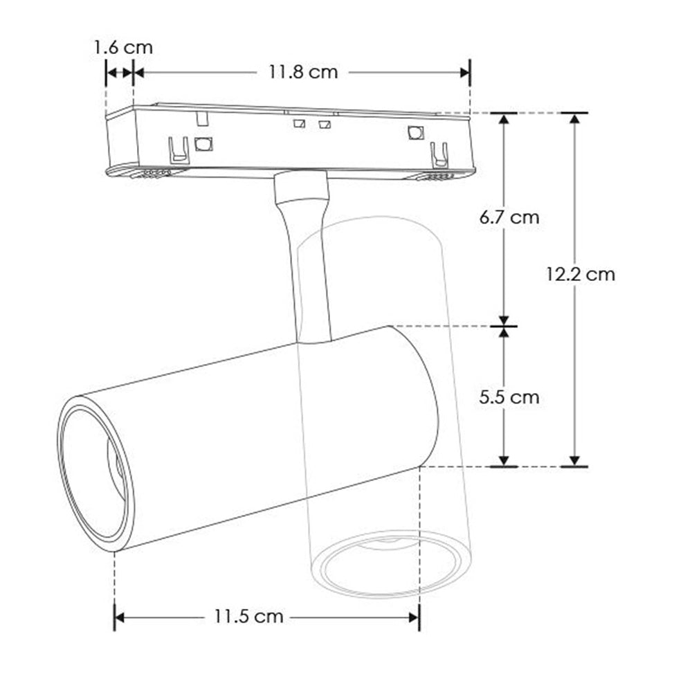 SPOT P/RIEL MAGNETICO LED NEGRO 15W BC 24G 48V IP20 ILUMILEDS