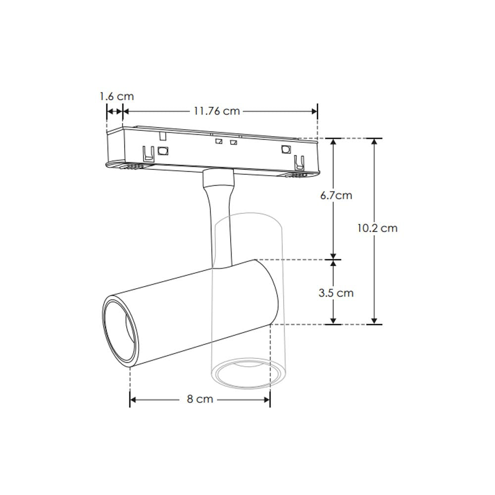 SPOT P/RIEL MAGNETICO LED NEGRO 7W BC 24G 48V IP20 ILUMILEDS