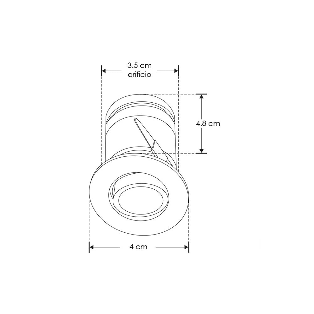 LUMINARIO DE TECHO DE LED DIRIGIBLE BLANCO NEUTRO 5W OPTICA 15G REDONDO DE EMPOTRAR ALUMINIO ACABADO NEGRO 85-265V CA IP20