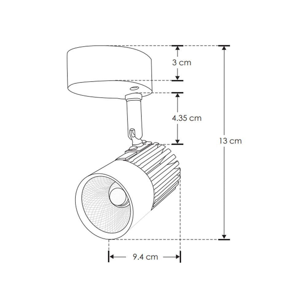 LUMINARIO CANOPE NEGRA LED 10W BLANCO 85-265V DE SOBREPONER DIRIGIBLE ***HAE 2023***