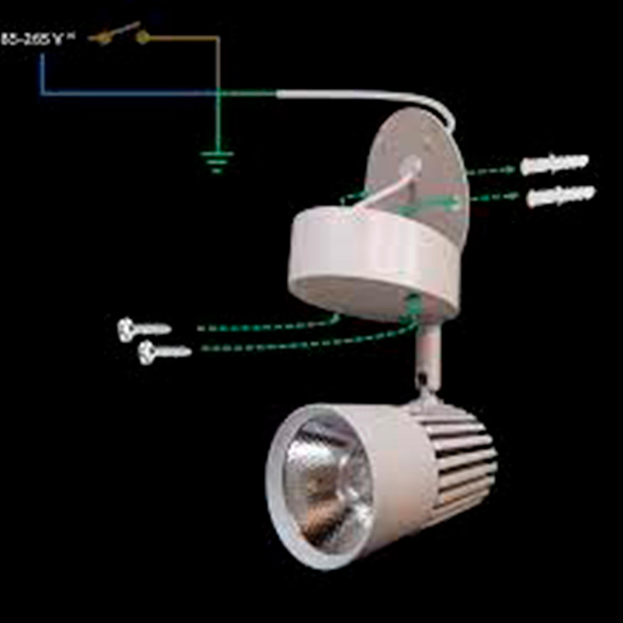 LUMINARIO CANOPE BLANCA LED 10W BLANCO 85-265V DE SOBREPONER DIRIGIBLE *** EXHIBIDO ***