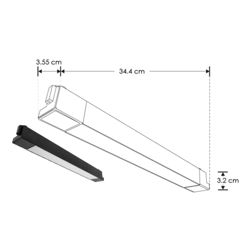LUMINARIA PARA RIEL ELECTRIFICADO LED BLANCO NEUTRO 20W TIPO FLOOD OPTICA 110G DE SOBREPONER ALUMINIO ACABADO NEGRO 110-240V CA IP20