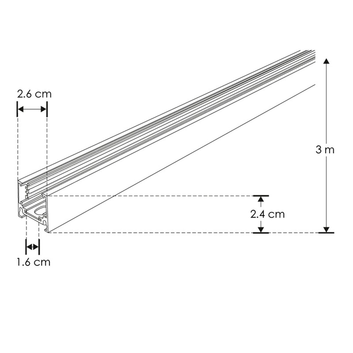 KIT RIEL MAGNETICO EMP/SUSP NEGRO (INCLUYE RIEL 3M KIT DE 2 TAPAS LATERALES) ILUMILEDS