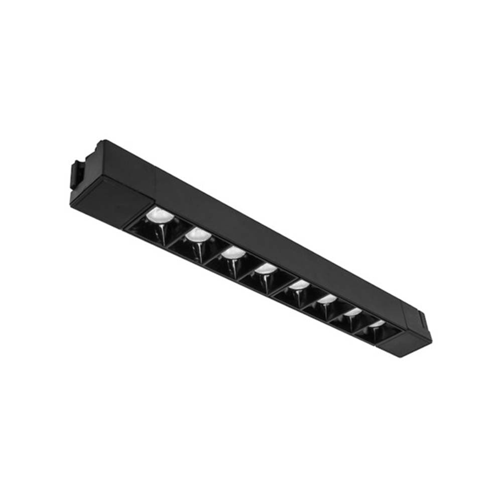 LUMINARIA SOBREPONER EN RIEL LED 20W/110-240V. BLANCO NEUTRO RECTANGULAR OPTICA 36 NEGRO IP20