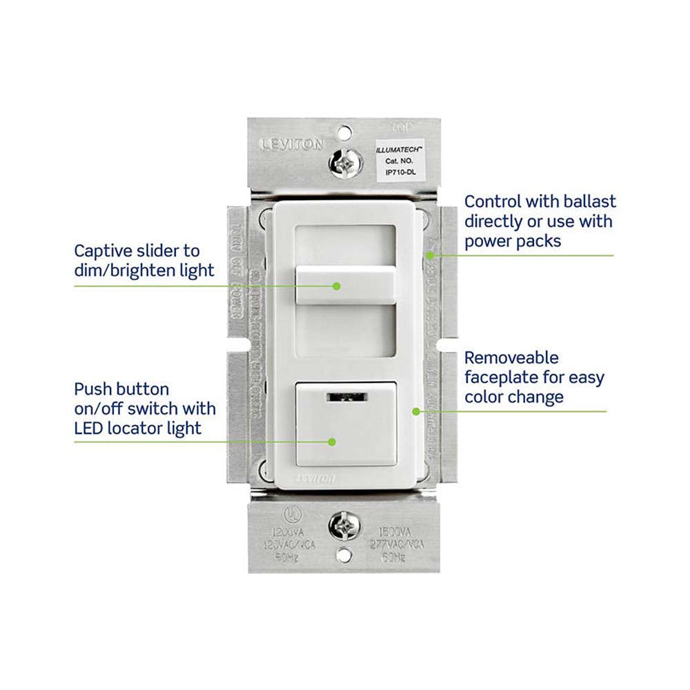 DIMMER DESLIZABLE ILLUMATECH 3VIAS 1200VA 120/227V. S/P S/P ILLUMATECH BLA-MAR-ALM