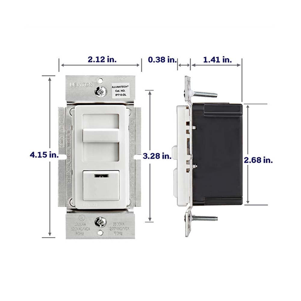 DIMMER DESLIZABLE ILLUMATECH 3VIAS 1200VA 120/227V. S/P S/P ILLUMATECH BLA-MAR-ALM