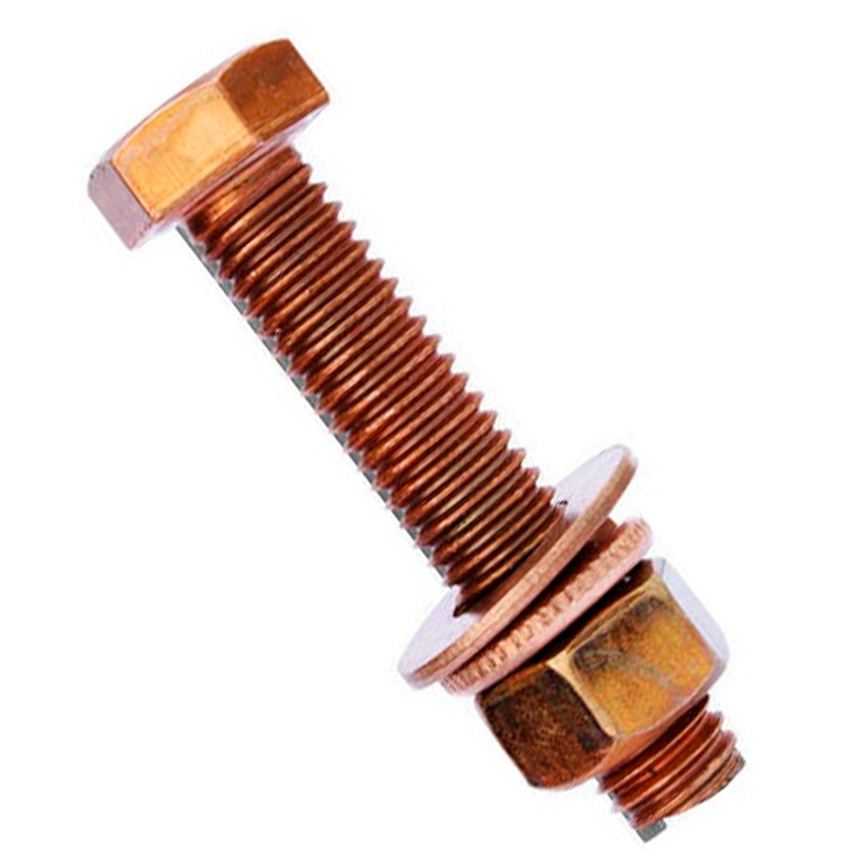 JGO. TORNILLOS BRONCE/SILICIO 1/4" X 1 1/2" CON TUERCA - RONDANA PLANA - RONDANA DE PRESION