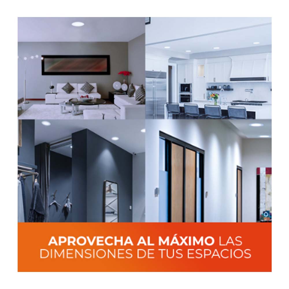 KIT DE 11 PIEZAS DE LUMINARIO LED DE INTERIOR 9W 6500K 630LM 25000HR BLANCO