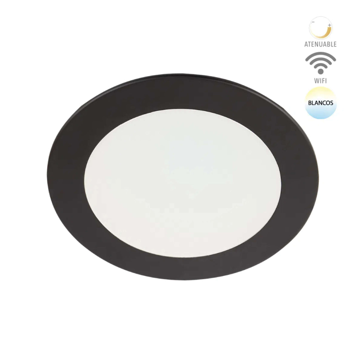KIT DE 2 PIEZAS DE LAMP. DOWNLIGHT LED INTELIGENTE WIFI 9W. LUZ BLANCA ATENUABLE DINAMICA COMPATIBLE APP Y ASIST. VOZ NEGRO NOVA SMART