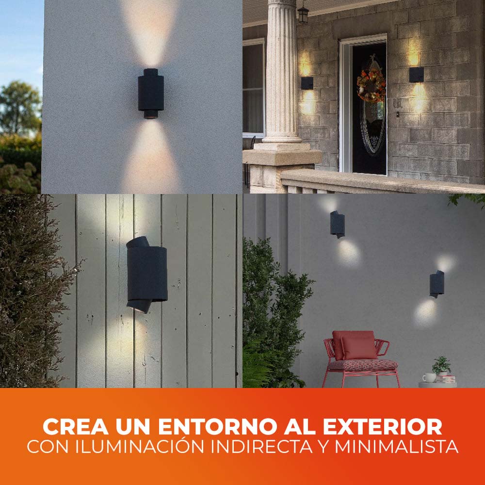 KIT DE 2 PIEZAS DE LUMINARIO EXT S/LAMPGU10 100-240V NEGRO