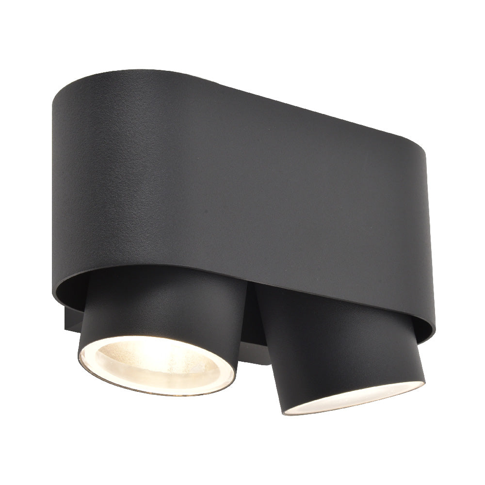 KIT DE 2 PIEZAS DE LUMINARIO EXT S/LAMPGU10 100V-240V NEGRO