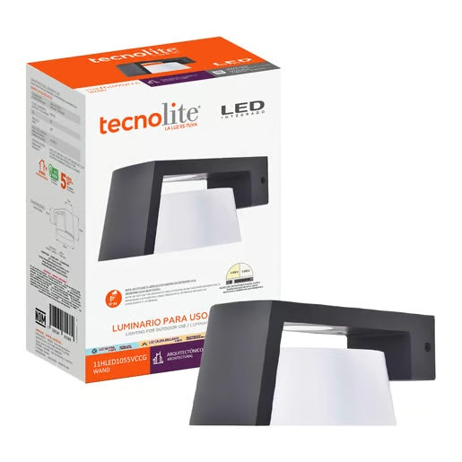 KIT DE 2 PIEZAS DE LUMINARIO EXT MURO LED 11W CCT GRIS