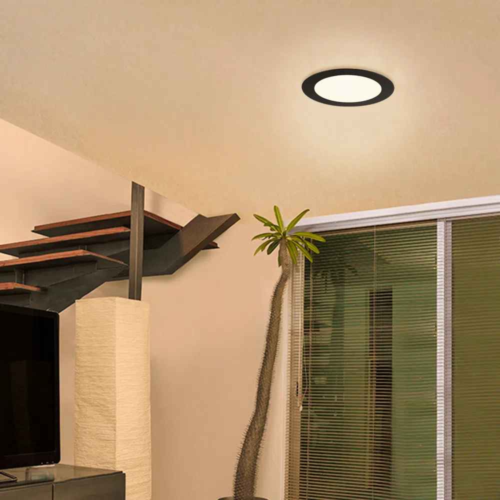 KIT DE 4 PIEZAS DE LÁMPARA DE INTERIOR EMPOTRABLE LED NOVA I NEGRO TECNOLITE NO ATENUABLE LED INTEGRADO 11W LUZ SUAVE CÁLIDA