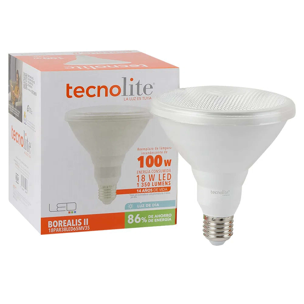 KIT DE 4 FOCOS LED MODELO BOREALIS I PAR30 13W LUZ DE DIA BASE E-27 NO ATENUABLE COLOR BLANCO TECNOLITE