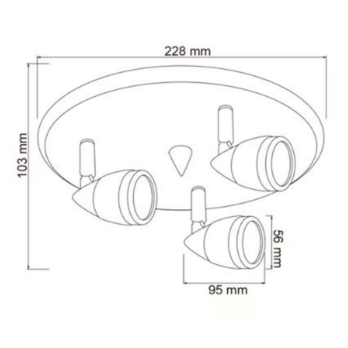 KIT DE 2 PIEZAS DE LUMINARIO INTERIOR SOBREP/TECHO 3 LUCES 18W 100-240V GU10 3X50W CRISTAL PERLADO SATINADO TECNOLITE