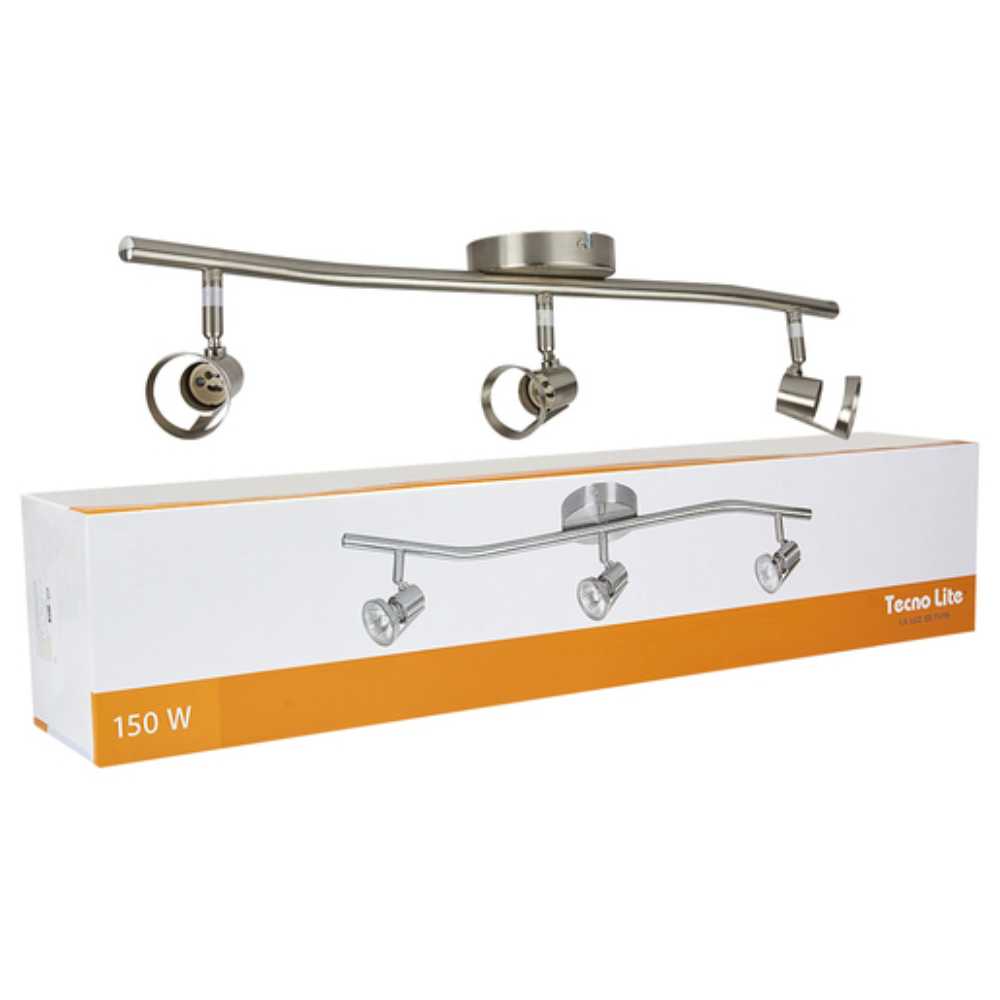 KIT DE 2 PIEZAS DE LUM. INT. SOBREP. SPOT 3X150W. 100-240V. DIRIGIBLE SATINADO BRUSELAS I