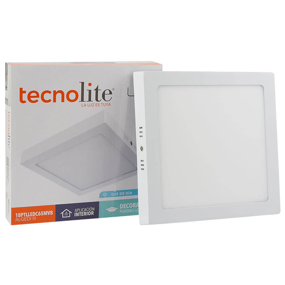 KIT DE 6 PIEZAS DE LÁMPARA DE INTERIOR LED ALGEDI III TECNOLITE PARA SOBREPONER 18W LUZ DE DÍA *** OFRECER 86493 ***