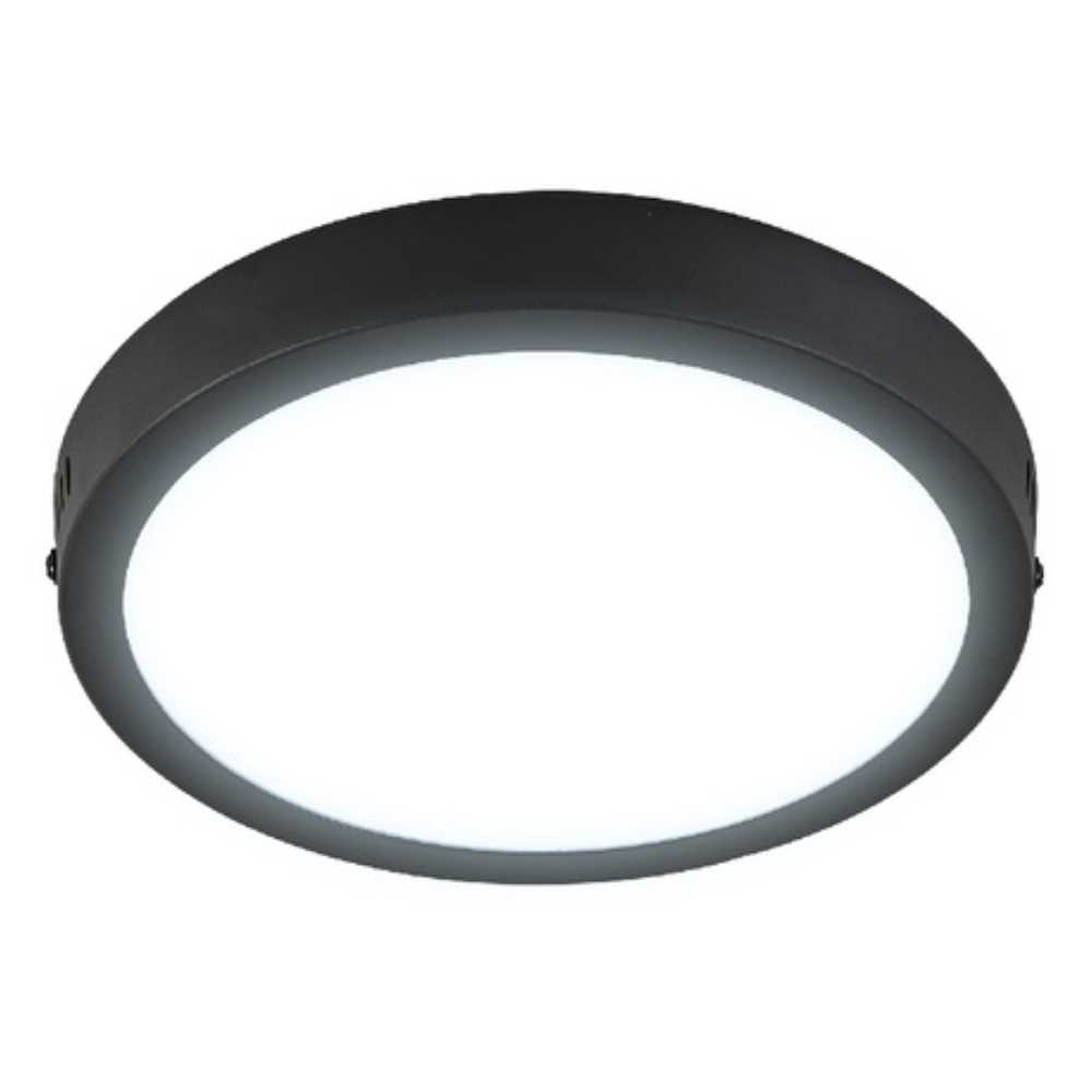 KIT DE 6 PIEZAS DE LUM LED SOBREPONER REDONDO 18W 6500K 100-240V NEGRO