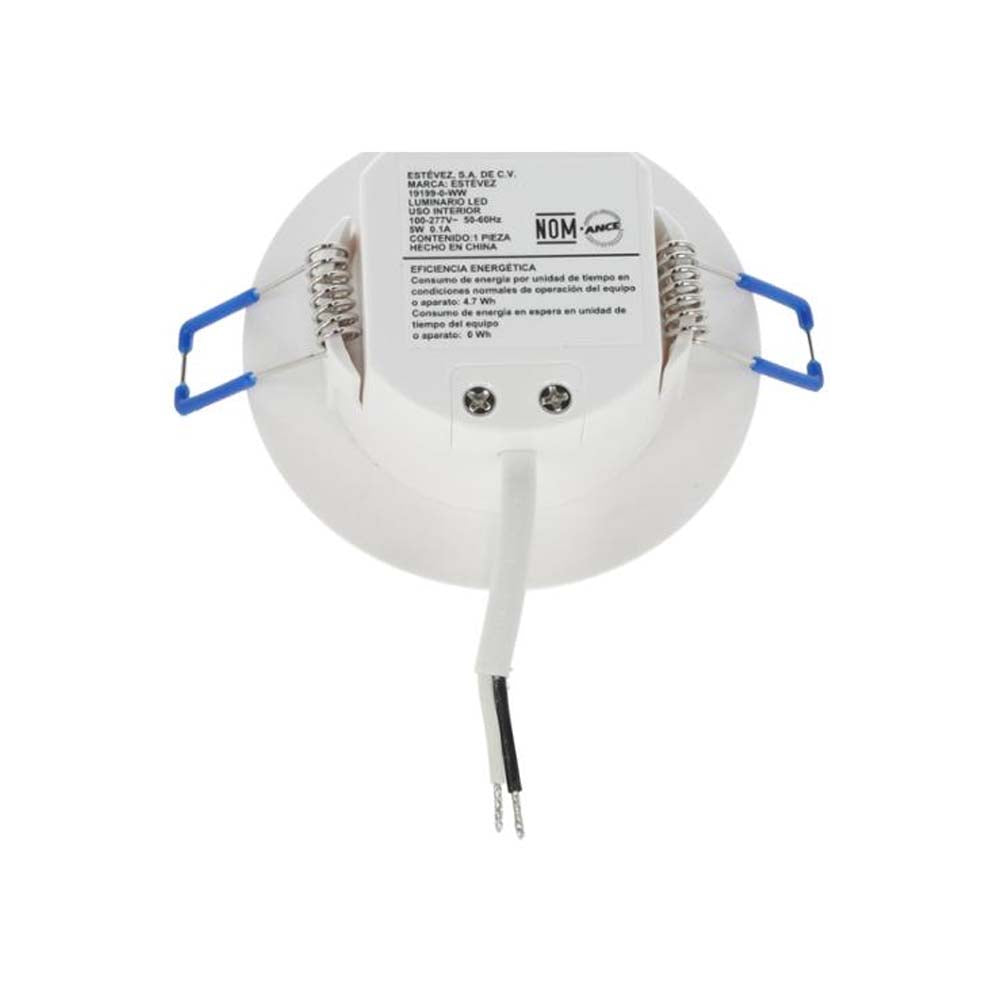 LUMINARIO LED EMPOTRAR EN PLAFÓN DRIVER INTEGRADO BLANCO 5W 2700K 100-277V *** EXHIBIDO ***