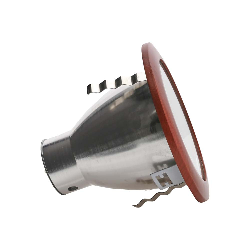 KIT DE 3 LUMINARIOS PRACTIK-1 PARA EMPOTRAR EN TECHO BOTE DE 12CM ARO DE MADERA PARA BASE E26 ESTEVEZ