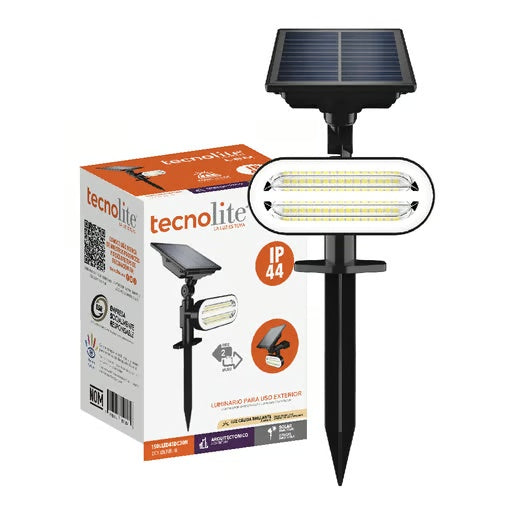 KIT DE 2 PIEZAS DE LUMINARIO EXT LED 1.6W 3.7VCD 120LM 30K NGR