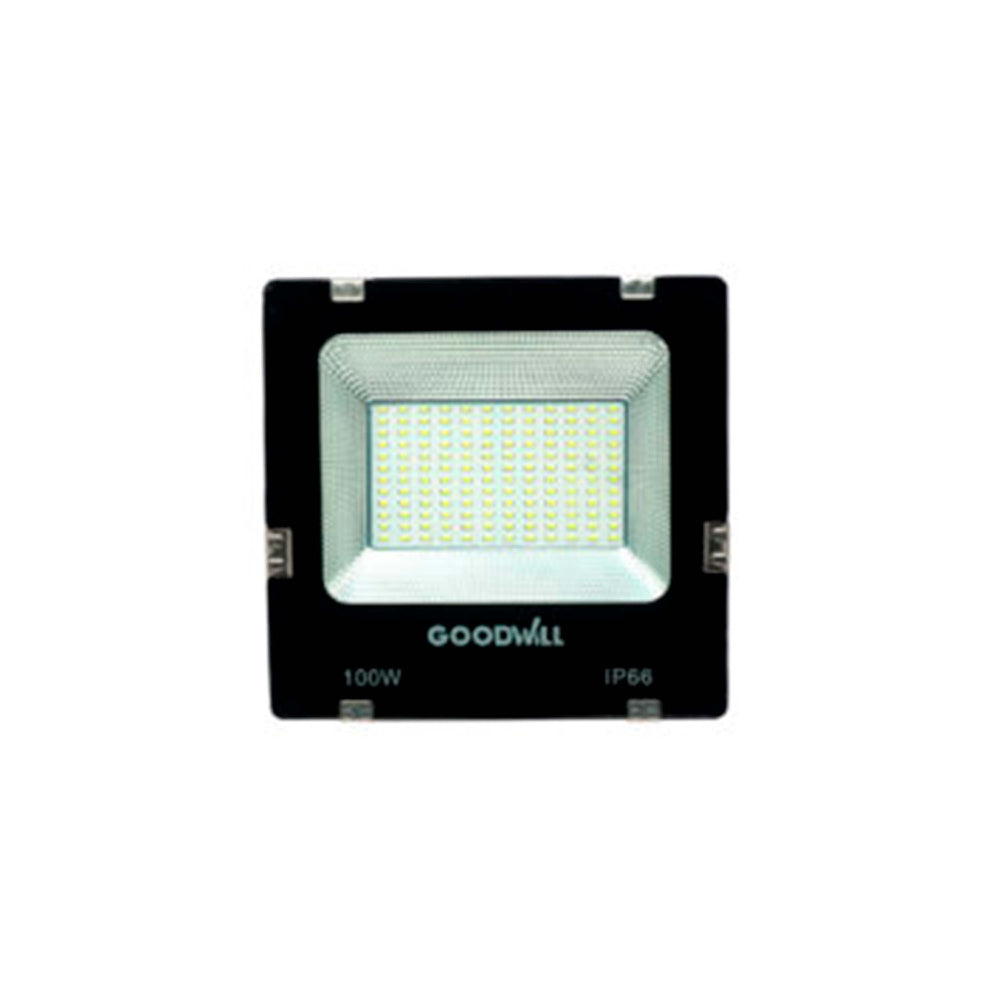 KIT DE 3 REFLECTORES LED SUPER SLIM 6500K 9000LM 100W IP65 COLOR NEGRO GOODWILL