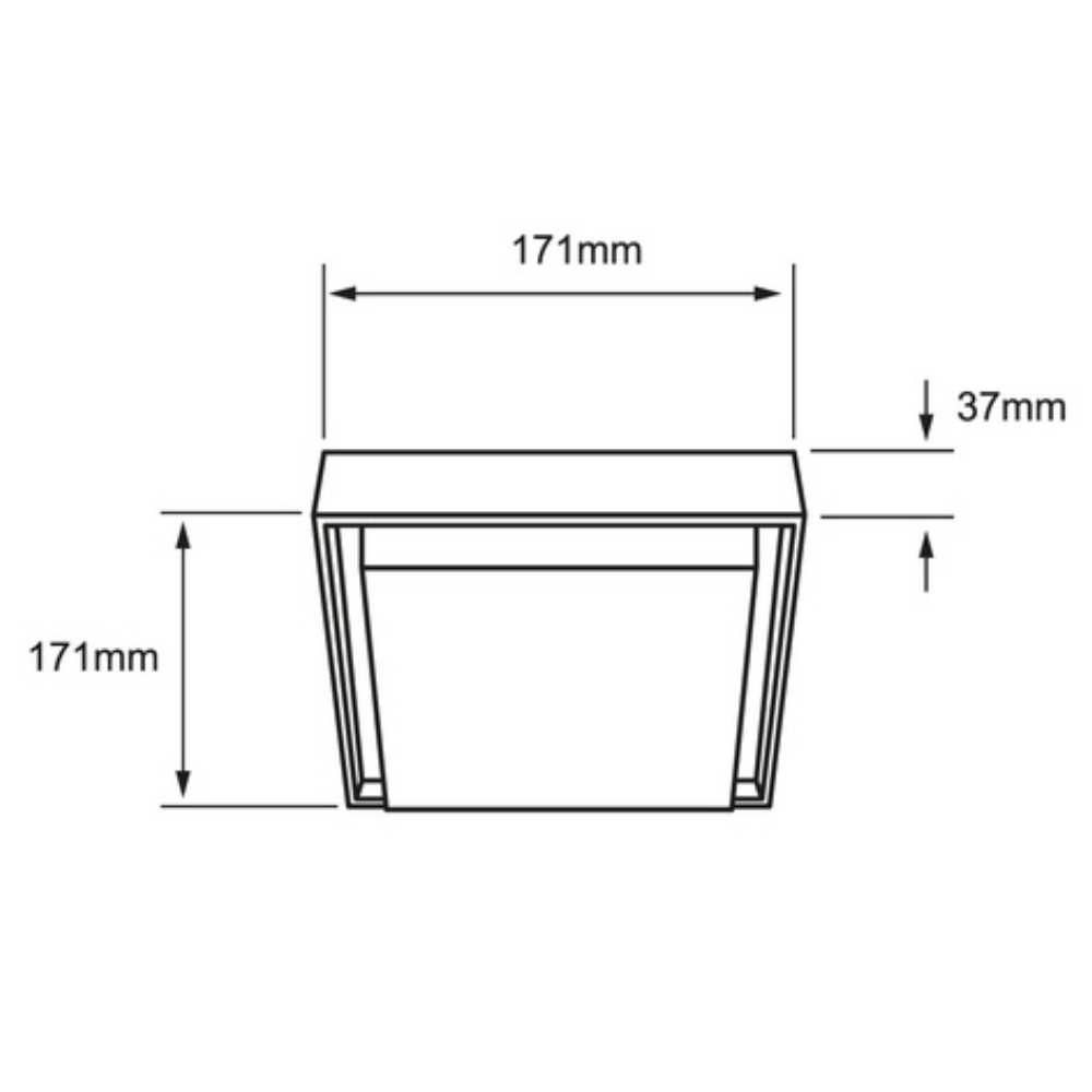 KIT DE 2 PIEZAS DE PLAFON CUADRO LED SOBREP. TECHO 24W/127V. 3000K ALUM. NEGRO OKAB II
