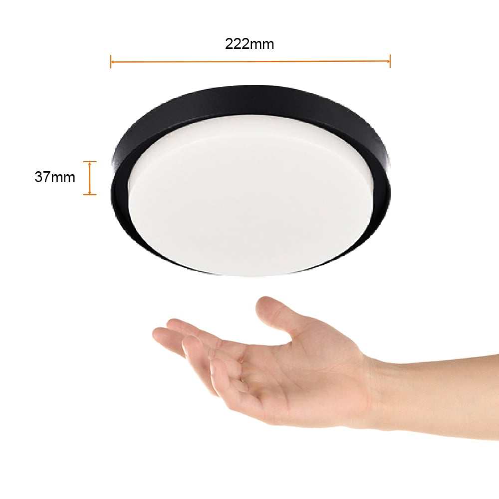 KIT DE 2 PIEZAS DE EXT PLAFONES LED 24W127V6500K NEGRO NENQUE II