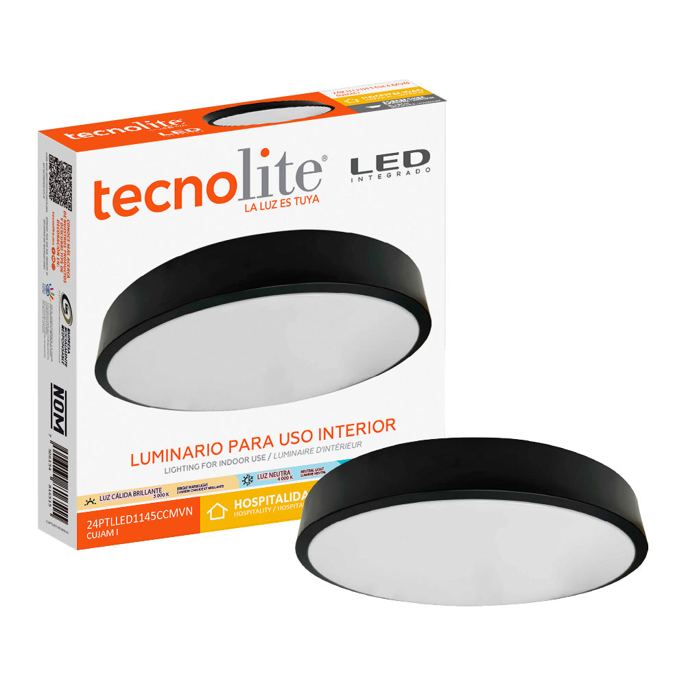 KIT DE 2 PIEZAS DE LAMPARA PLAFON LED TECHO 24W LUZ BLANCA AJUSTABLE GRAN FORMATO NO ATENUABLE NGO