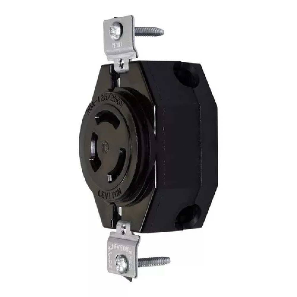 KIT DE 2 CONTACTOS INDUSTRIALES FIJOS DE MEDIA VUELTA 4POLOS 5HILOS 30A 347-600V CONEXION A TIERRA LEVITON