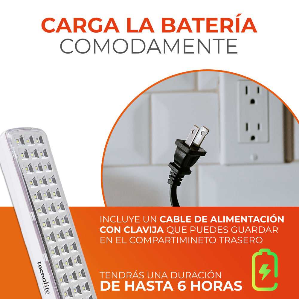 KIT DE 6 PIEZAS DE LÁMPARA DE EMERGENCIA LED TECNOLITE MEBSUTA I RECARGABLE 0.5W LUZ DE DÍA PORTÁTIL LED INTEGRADO